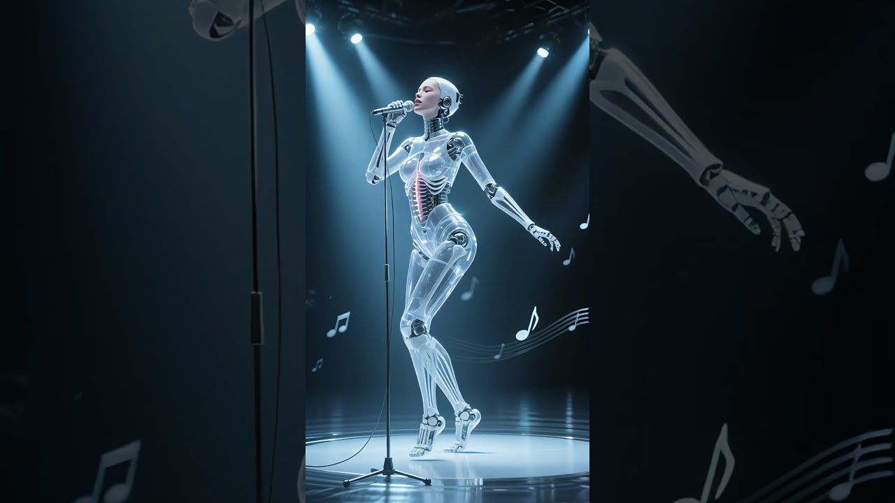 Kauniisti suunnitellut robotit esittävät lauluesityksen. #robotit
